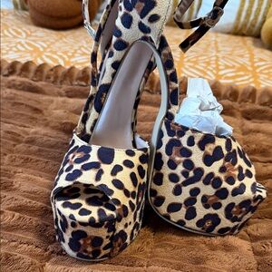 Leopard Print Platform Heels 40